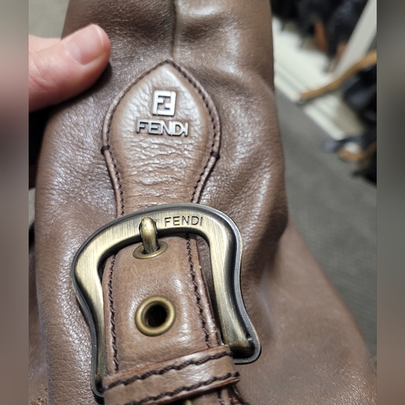 Vintage Fendi Vitello Palma Doctor B Tote Bag Fango - Picture 7 of 7